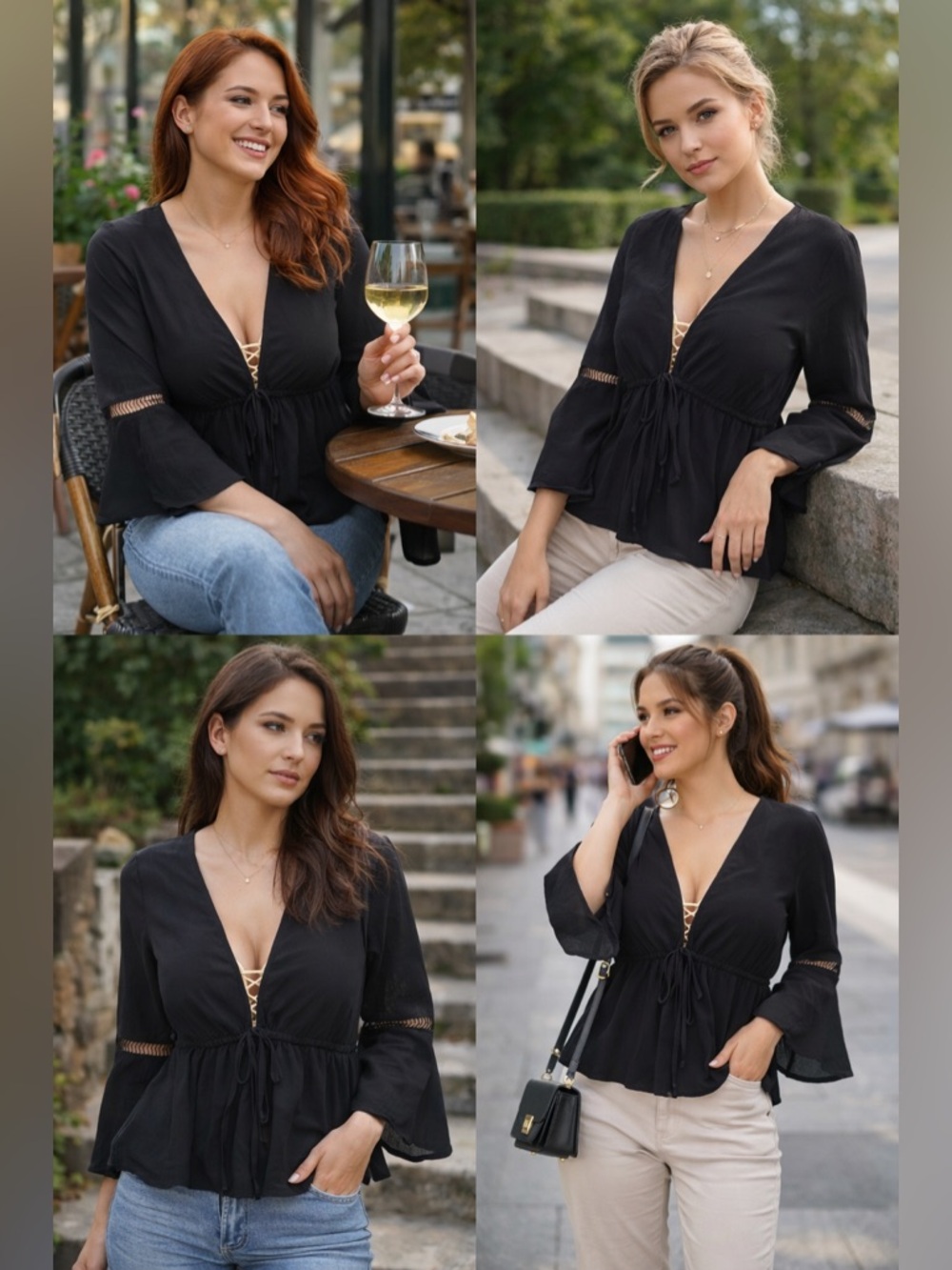 Elegant Black Women's Top